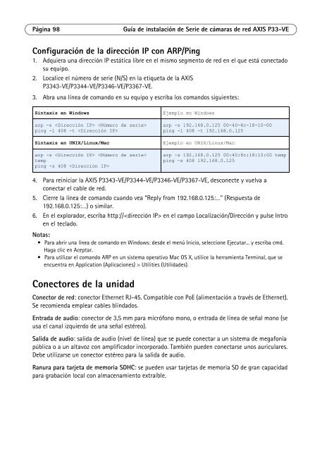 Axis P3367-VE Installation Guide - Use-IP