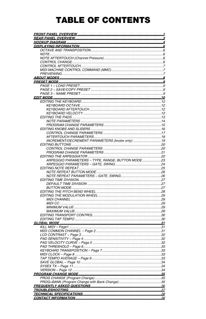 MPK49 Operator's Manual - rev1.1 - Just Music