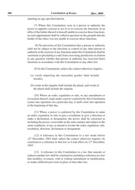 Constitution of Kenya (Repealed) - Kenya Law Reports