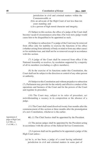 Constitution of Kenya (Repealed) - Kenya Law Reports