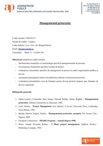 Managementul proiectelor