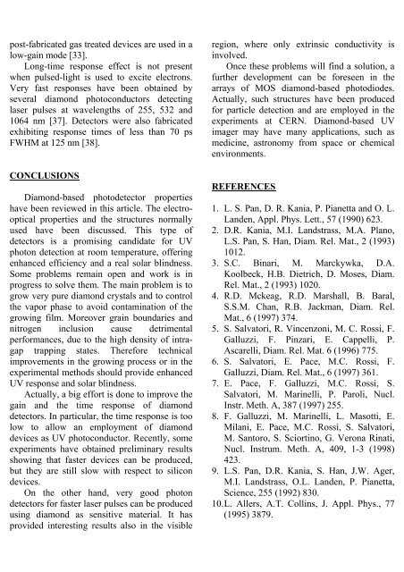 Diamond-based UV and soft X-ray photodetectors E. Pace Dip. di ...