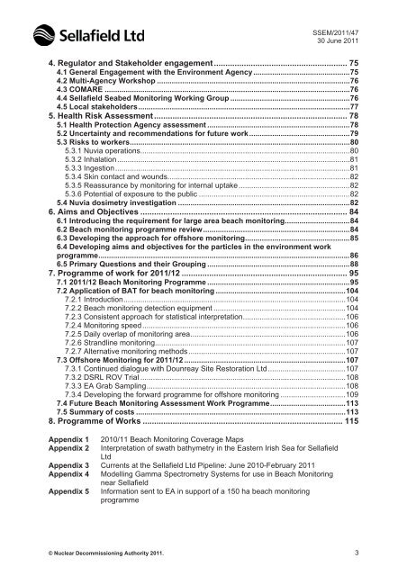 Annual Report for 2010/11 and Forward Programme - Sellafield Ltd