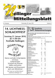 14. LICHTMESS- SCHLACHTFEST d m'd Sau“ - Gemeinde Nellingen