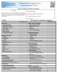 Home Care Aide Skills Checklist - Prometric