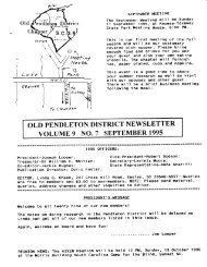 OLD PENDLETON DISTRICT NEWSLETTER VOLUME 10 NO. I