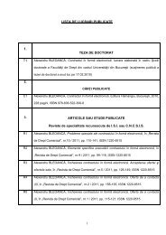 LISTA DE LUCRARI - Facultatea de Drept