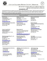 Approved engineers list - City of Columbia, Missouri