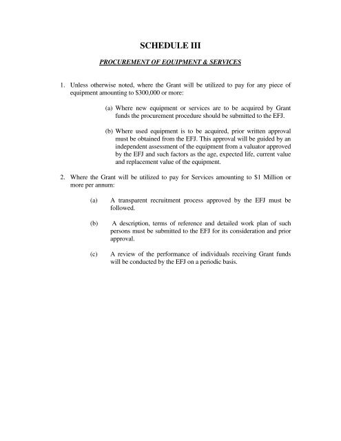 Grant Agreement Template - Environmental Funds Tool Kit