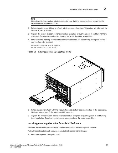 Brocade MLX Series and Brocade NetIron XMR Hardware ...