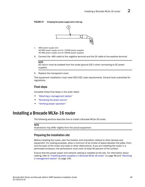 Brocade MLX Series and Brocade NetIron XMR Hardware ...