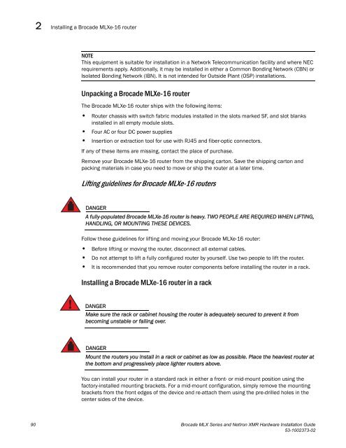 Brocade MLX Series and Brocade NetIron XMR Hardware ...