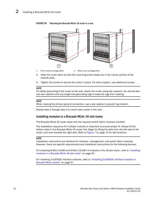 Brocade MLX Series and Brocade NetIron XMR Hardware ...