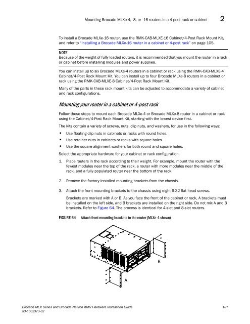 Brocade MLX Series and Brocade NetIron XMR Hardware ...