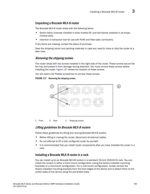 Brocade MLX Series and Brocade NetIron XMR Hardware ...