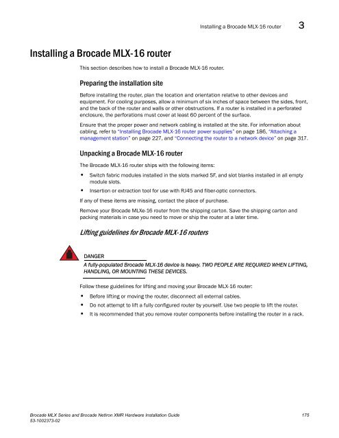 Brocade MLX Series and Brocade NetIron XMR Hardware ...