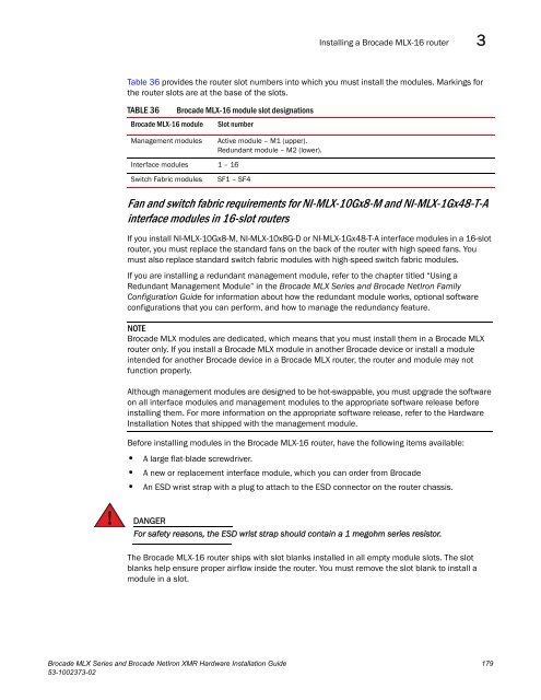 Brocade MLX Series and Brocade NetIron XMR Hardware ...