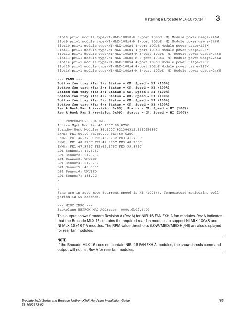 Brocade MLX Series and Brocade NetIron XMR Hardware ...