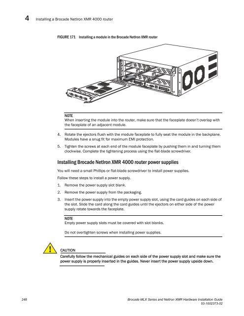 Brocade MLX Series and Brocade NetIron XMR Hardware ...