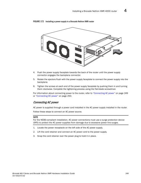 Brocade MLX Series and Brocade NetIron XMR Hardware ...