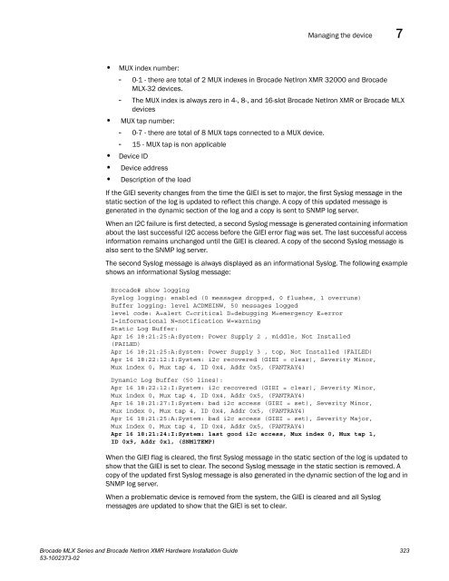 Brocade MLX Series and Brocade NetIron XMR Hardware ...