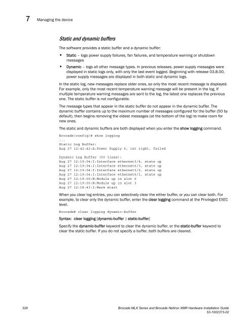 Brocade MLX Series and Brocade NetIron XMR Hardware ...