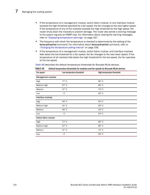 Brocade MLX Series and Brocade NetIron XMR Hardware ...