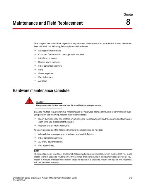 Brocade MLX Series and Brocade NetIron XMR Hardware ...