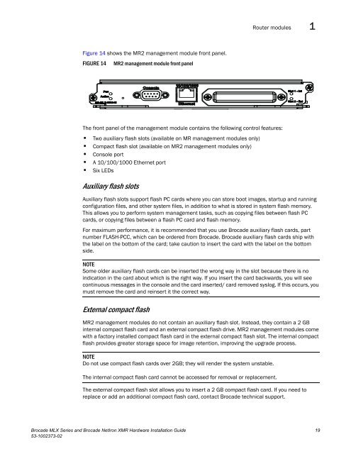 Brocade MLX Series and Brocade NetIron XMR Hardware ...