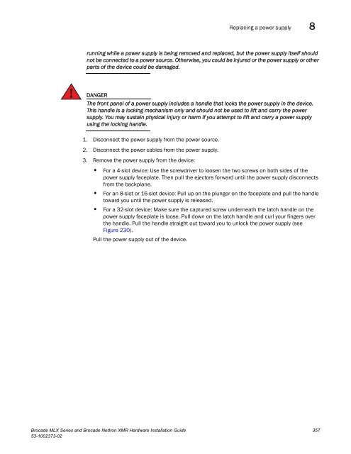 Brocade MLX Series and Brocade NetIron XMR Hardware ...