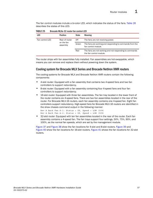 Brocade MLX Series and Brocade NetIron XMR Hardware ...