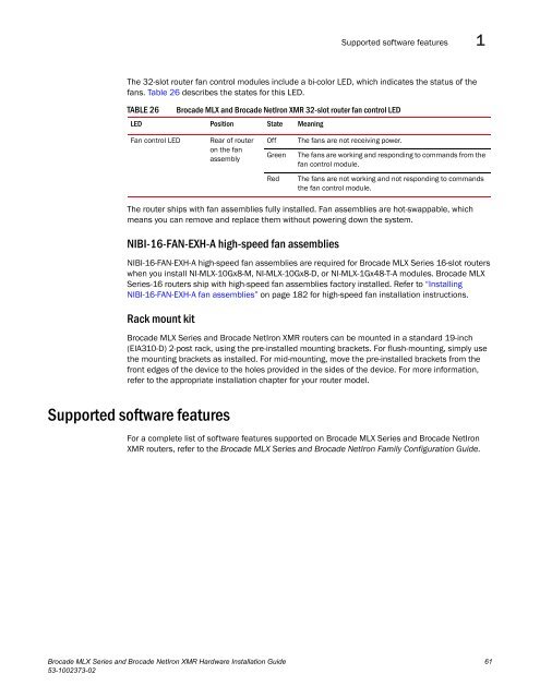 Brocade MLX Series and Brocade NetIron XMR Hardware ...