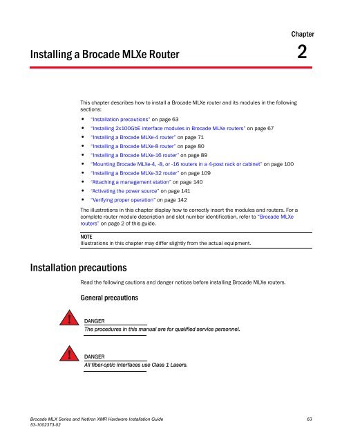 Brocade MLX Series and Brocade NetIron XMR Hardware ...
