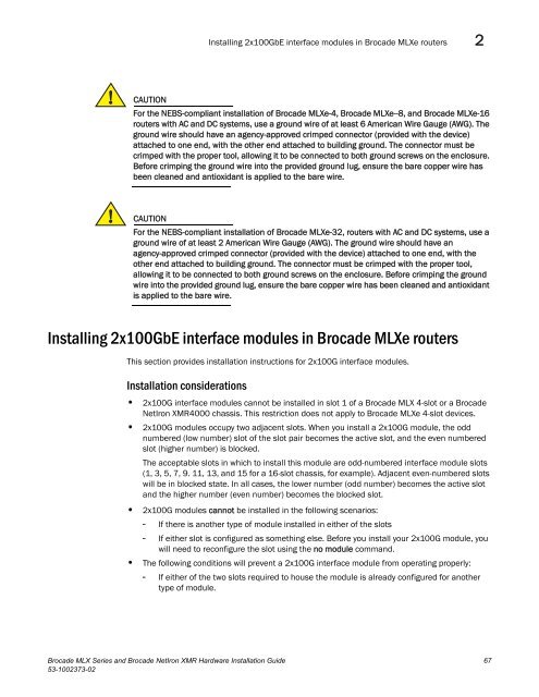 Brocade MLX Series and Brocade NetIron XMR Hardware ...