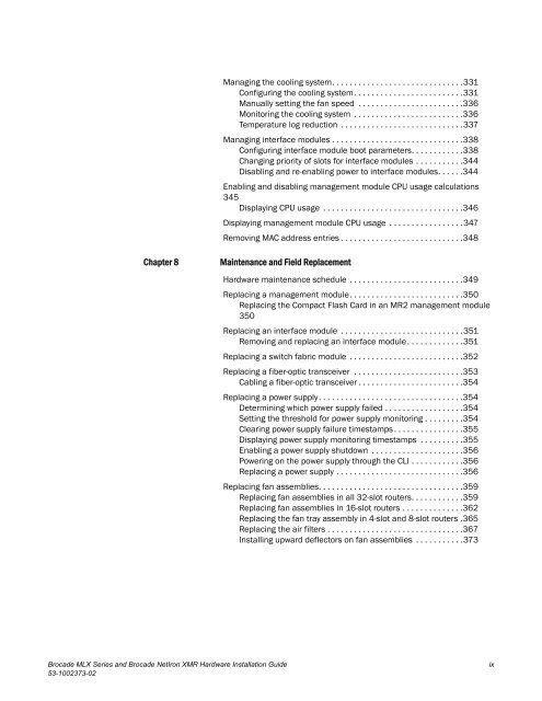 Brocade MLX Series and Brocade NetIron XMR Hardware ...