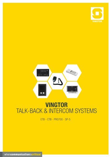 VINGTOR talk-back & intercom systems - Zenitel