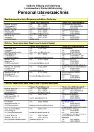 Personalratsverzeichnis - VBE Baden-Württemberg