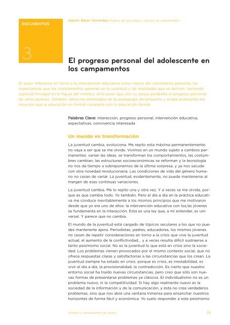 3. El progreso personal del adolescente en los ... - Injuve