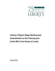 Policing and Crime Bill Briefing and Amendments, Report - Liberty