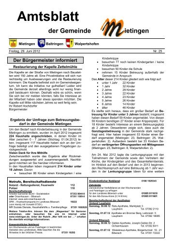 Vereinsnachrichten - Mietingen