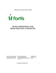 human resources and remuneration committee - Fortis Healthcare