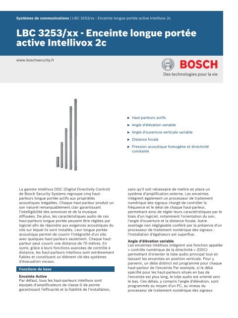 LBC 3253/xx - Enceinte longue portÃ©e active Intellivox 2c