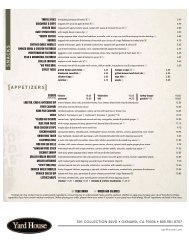 Food Menu - Yard House Restaurants