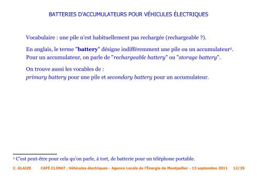 Batteries d?accumulateurs pour vÃ©hicules ... - ALE-Montpellier