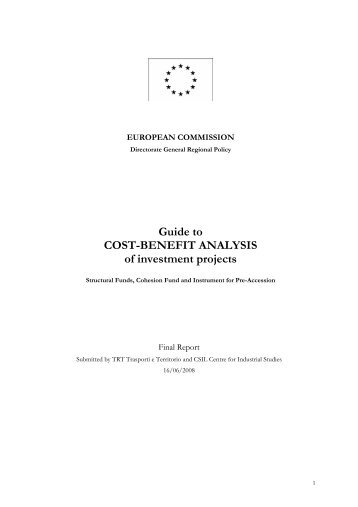 Guide to COST-BENEFIT ANALYSIS of investment projects - Ramiri