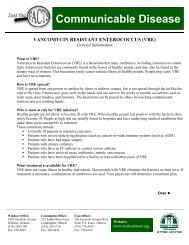 VRE (Vancomycin Resistant Enterococcus) Fact Sheet