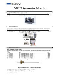 EGX-20 Accessories Price List - E-engraving.com