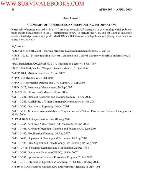 2004 US Air Force OPERATIONAL REPORTING ... - Survival Books