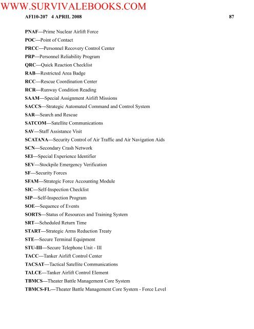 2004 US Air Force OPERATIONAL REPORTING ... - Survival Books