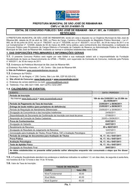 Edital 001_SJRibamar RETIFICADO - FundaÃ§Ã£o SousÃ¢ndrade